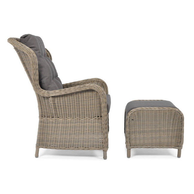 SONATA Exclusive Armchair with Footrest | Comfortable garden armchair, modern style, for patio and balcony