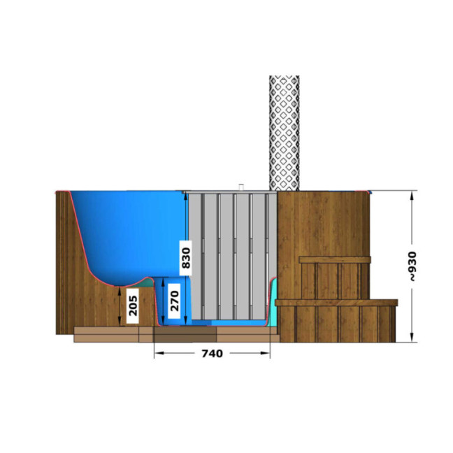 Outdoor Bul/Hot Tub Delux Tub External