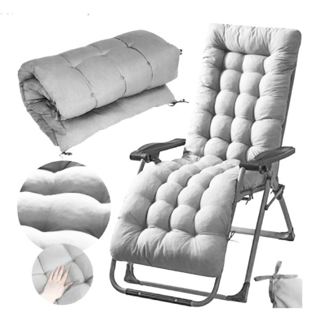 Large Garden Chair Cushion | Lounger for Patio Balcony Grey 145 x 52 cm | Garden furniture, relaxation, modern style