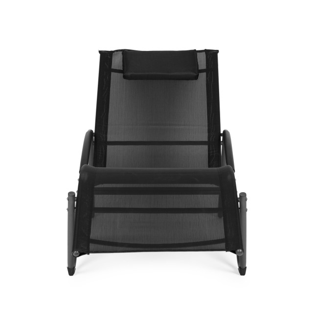 Garden Lounger with Headrest | Lounger for Balcony Patio Black | Garden furniture, relaxation, modern style