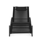 Garden Lounger with Headrest | Lounger for Balcony Patio Black | Garden furniture, relaxation, modern style