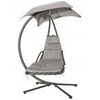 MultiGarden Hammock Lounger with Canopy - Grey | Garden hammock on a stand, outdoor relaxation