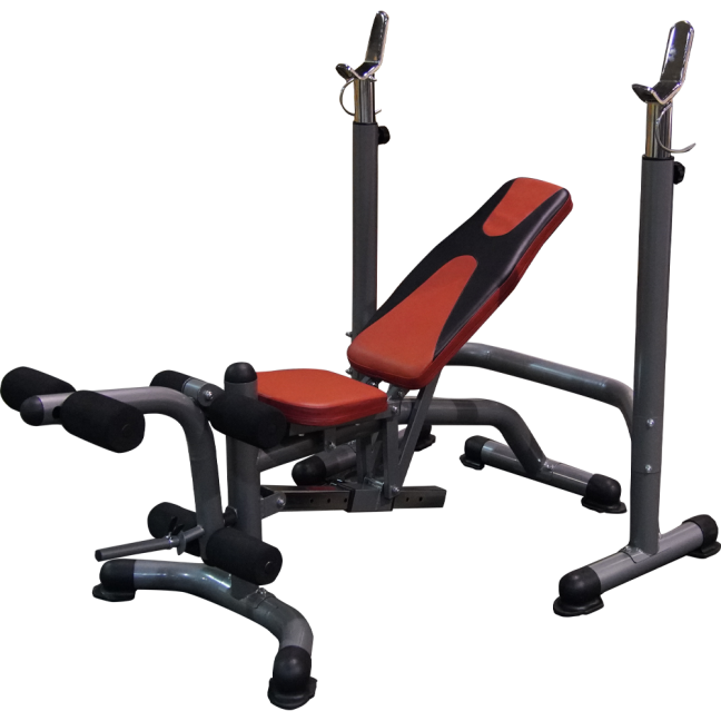 Multifunctional training bench for exercises with barbell holders CFA-199