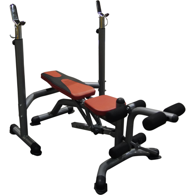 Multifunctional training bench for exercises with barbell holders CFA-199