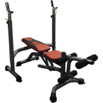 Multifunctional training bench for exercises with barbell holders CFA-199