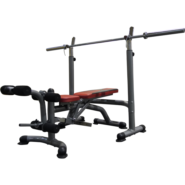 Multifunctional training bench for exercises with barbell holders CFA-199