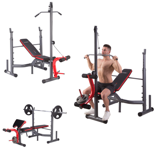 LS7206 (2 PARTS) BARBELL BENCH WITH HMS PULL-OUT