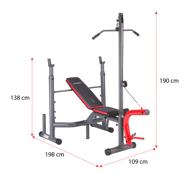 LS7206 (2 PARTS) BARBELL BENCH WITH HMS PULL-OUT