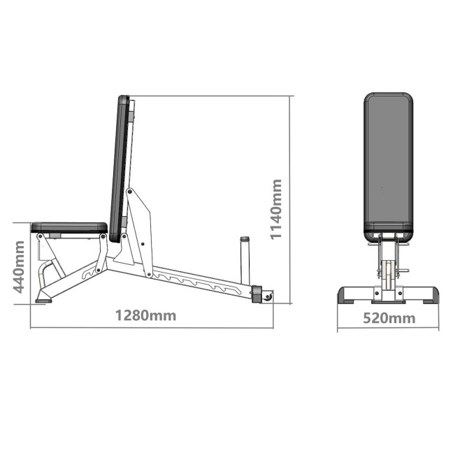 L1237 ADJUSTABLE SEMI COMMERCIAL HMS EXERCISE BENCH