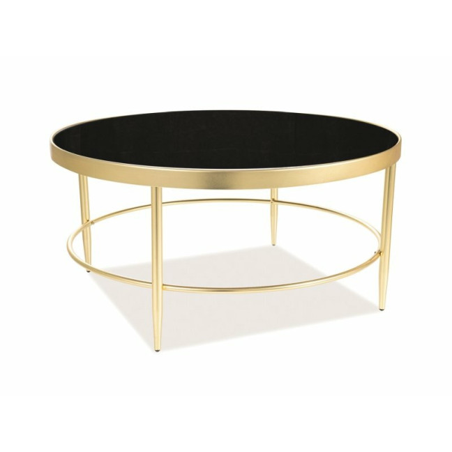 Luxury Coffe Table Gold and Black / Hartened Glass Mystic