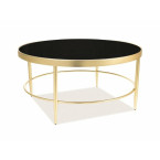 Luxury Coffe Table Gold and Black / Hartened Glass Mystic