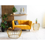 Golden ARIANA coffee table and smoked amber tempered glass