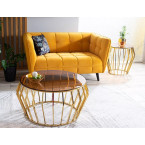 Golden ARIANA coffee table and smoked amber tempered glass