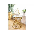 Gold-colored stainless steel tempered glass bench