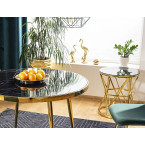 Gold-colored stainless steel tempered glass bench