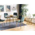 Gold-colored stainless steel tempered glass bench