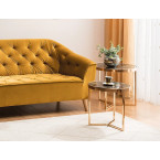 Delia bench set / Gold color with marble effect / Coffee table