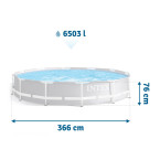 INTEX 366 × 76 cm steel-frame pool 16-in-1 set — extra-wide family splash zone with FREE bubble maker