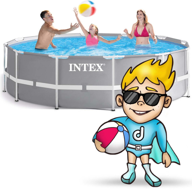 INTEX 366 × 99 cm steel-frame pool 17-in-1 set — deep-water family oasis with FREE bubble maker