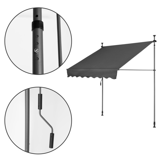 MultiGarden Balcony Awning - Sunshade with Height Adjustment and Manual Crank, Waterproof
