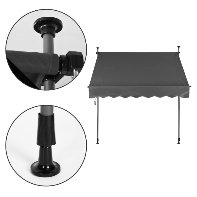 MultiGarden Balcony Awning - Sunshade with Height Adjustment and Manual Crank, Waterproof