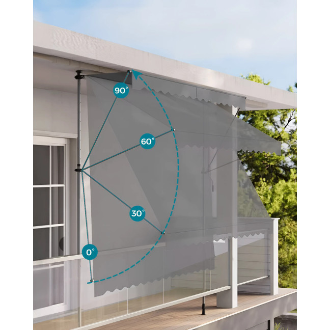 MultiGarden Balcony Awning - Sunshade with Height Adjustment and Manual Crank, Waterproof
