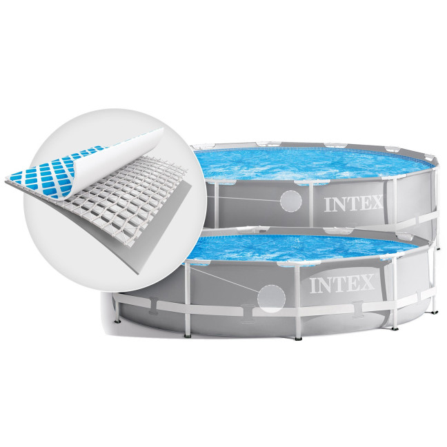INTEX 366 × 76 cm steel-frame pool 16-in-1 set — extra-wide family splash zone with FREE bubble maker