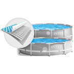 INTEX 366 × 76 cm steel-frame pool 16-in-1 set — extra-wide family splash zone with FREE bubble maker