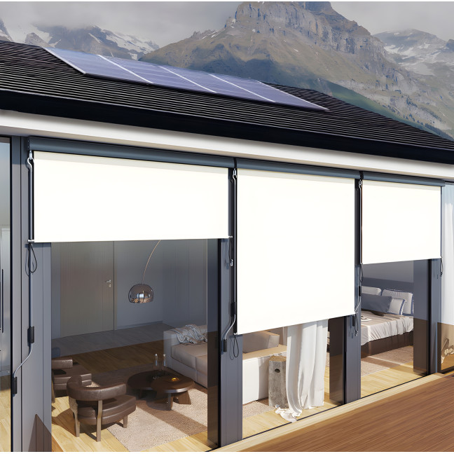 Vertical Blind Markiza Beige MultiGarden - Retractable by Crank | Balcony, Terrace, Gazebo