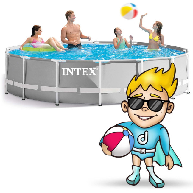 INTEX 457 × 122 cm steel-frame pool 21-in-1 set — XL backyard resort with FREE bubble maker