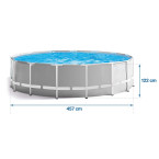 INTEX 457 × 122 cm steel-frame pool 21-in-1 set — XL backyard resort with FREE bubble maker