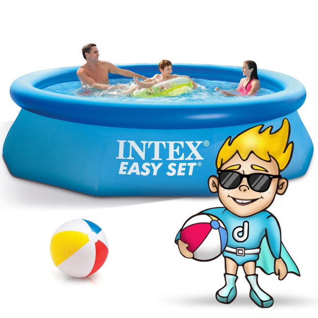 INTEX Easy Set Pool Ø 305 × 76 cm (2-in-1 set) — quick-fit family pool with matching cover