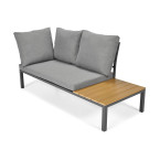 LAGOS Garden Corner Sofa with Lounger Function - Grey | Garden corner sofa, relaxation set, comfort on the patio