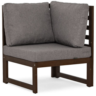 MALTA corner segment - dark brown/graphite cushion grey