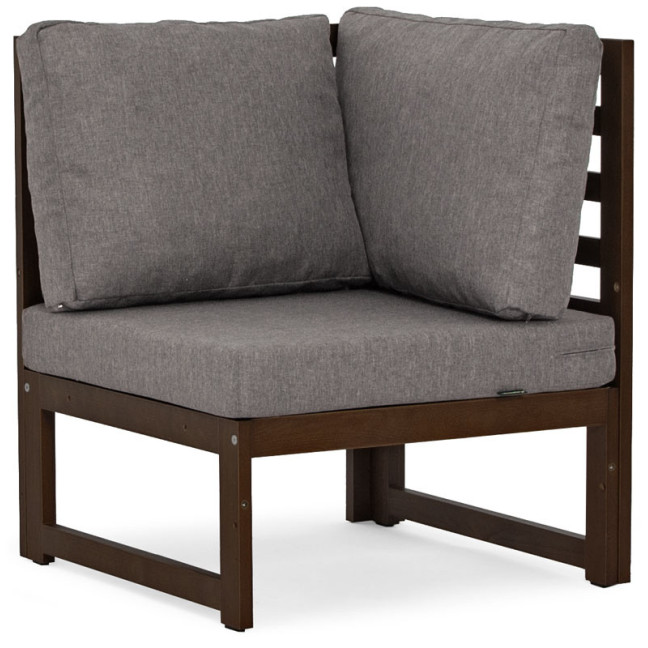 MALTA corner segment - dark brown/graphite cushion grey