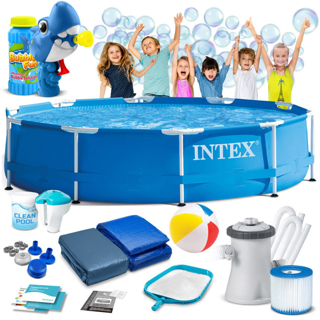 Frame Garden Pool 305 x 76 cm 15w1 INTEX 28202 + Bubble Machine FREE