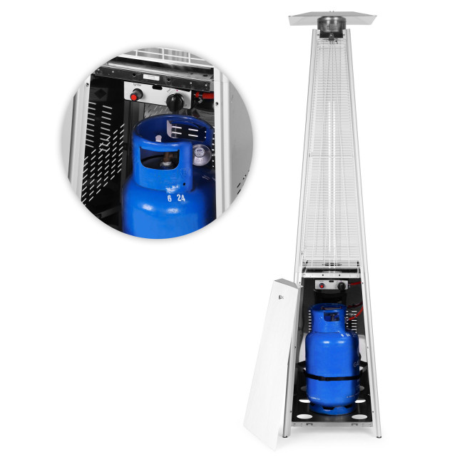 Gas Patio Heater 13 kW Silver Glass Garden | Garden furniture, relaxation, modern style