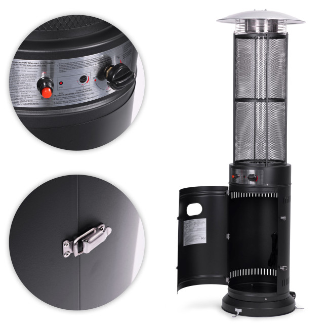 Gas Patio Heater 13 kW Glass Garden with Hose and Cover | Garden furniture, relaxation, modern style