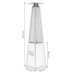 Gas Patio Heater 13 kW Silver Glass Garden | Garden furniture, relaxation, modern style