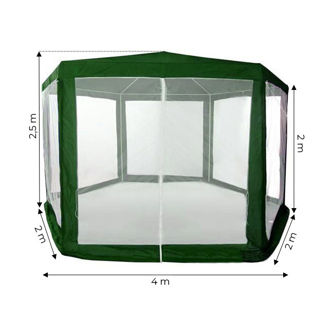 MultiGarden Green Commercial Garden Pavilion Tent 2x2x2 m with Mosquito Net | Garden furniture, relaxation, modern style