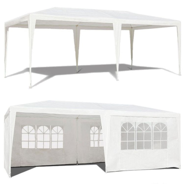 MultiGarden White Commercial Garden Pavilion Tent 3x6 m with 6 Walls | Garden furniture, relaxation, modern style