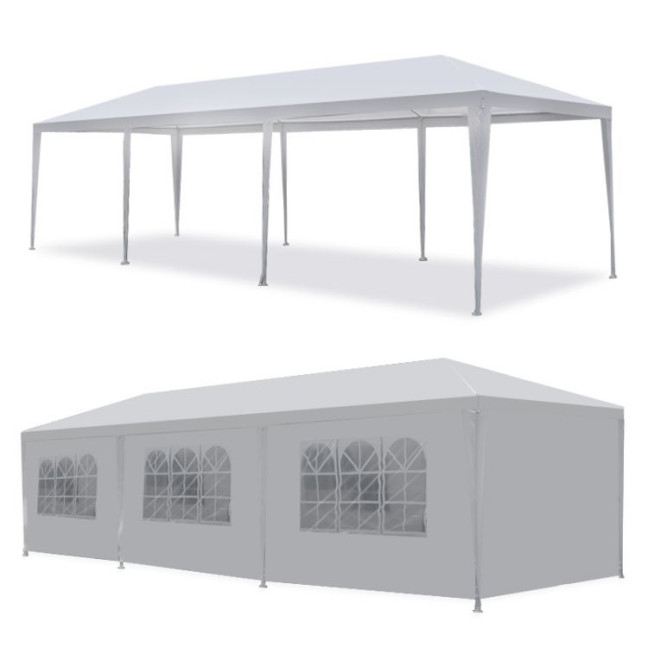 MultiGarden White Commercial Garden Pavilion Tent 3x9 m with 8 Walls | Garden furniture, relaxation, modern style