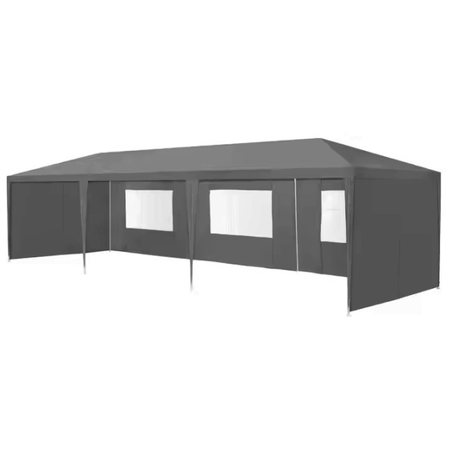 MultiGarden Grey Commercial Garden Pavilion Tent 3x9 m with 8 Walls | Garden furniture, relaxation, modern style