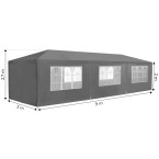 MultiGarden Grey Commercial Garden Pavilion Tent 3x9 m with 8 Walls | Garden furniture, relaxation, modern style