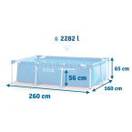 Garden Frame Pool INTEX 28271 - 260 x 160 x 65 cm, 2-in-1 Set