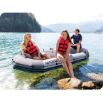 Inflatable Pontoon Mariner 3 for 3 Persons with Oars, Pump, Fishing Rod Holders, and Motor - INTEX 68373
