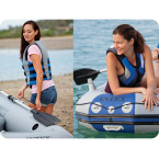 Inflatable Pontoon Mariner 3 for 3 Persons with Oars, Pump, Fishing Rod Holders, and Motor - INTEX 68373