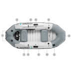 Inflatable Pontoon Mariner 3 for 3 Persons with Oars, Pump, Fishing Rod Holders, and Motor - INTEX 68373