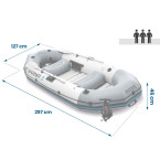 Inflatable Pontoon Mariner 3 for 3 Persons with Oars, Pump, Fishing Rod Holders, and Motor - INTEX 68373