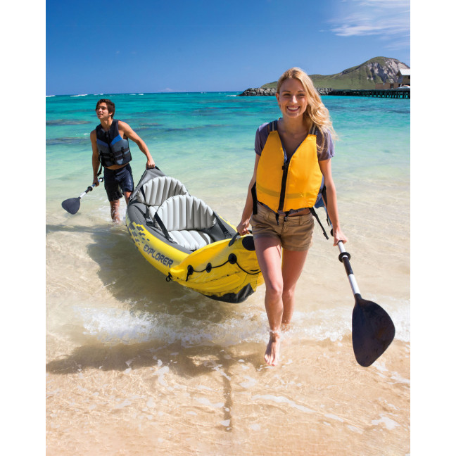 Inflatable Kayak Explorer K2 for 2 Persons with Oars + Pump - INTEX 68307